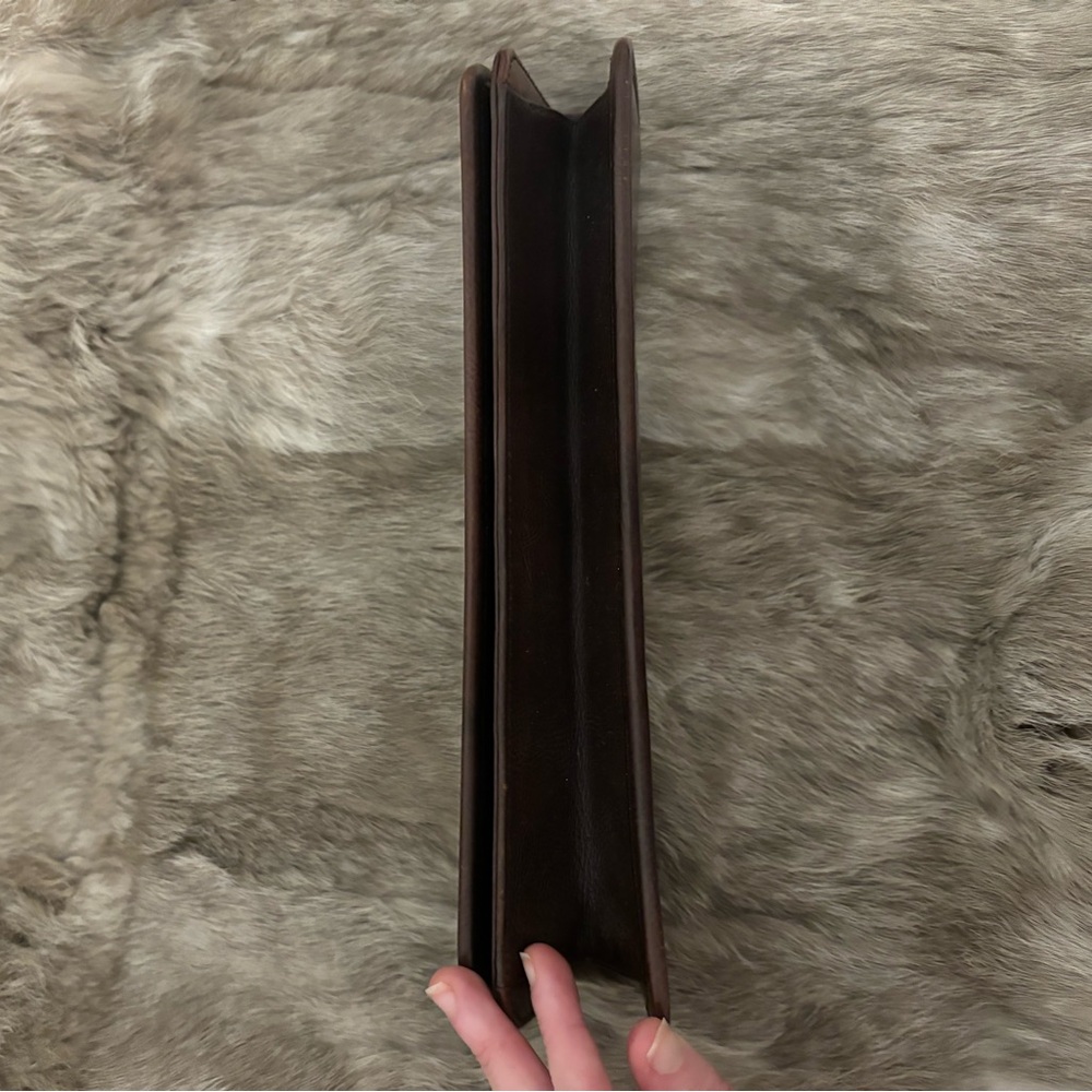 Authentic YSL Calf Hair Brown Leather Clutch Bag Yves Saint Laurent - Picture 9 of 15